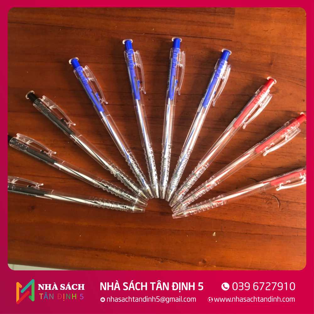 Bút bi Thiên Long TL-027 xanh đỏ đen